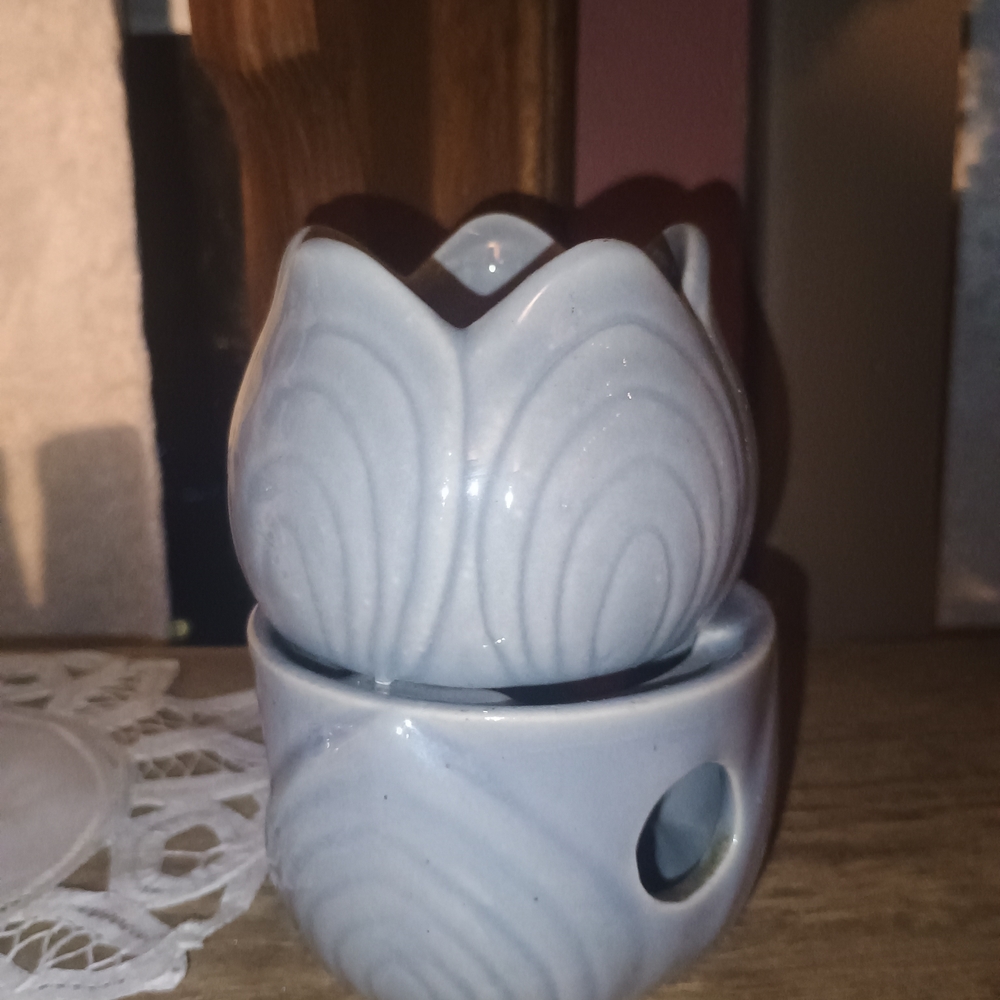 Gray Ceramic Candle Holder